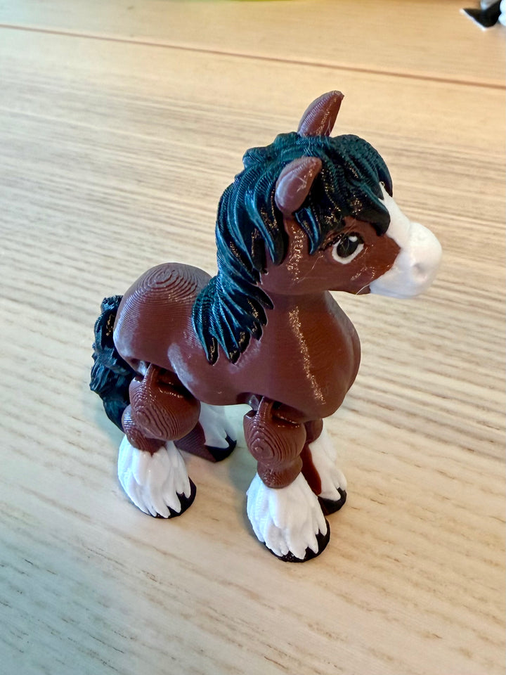 3D Printed Articulated Brown Horse