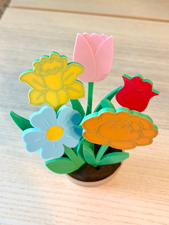 Large Flower Planting Set | 4” Flowers | Gardening Sensory Dirt