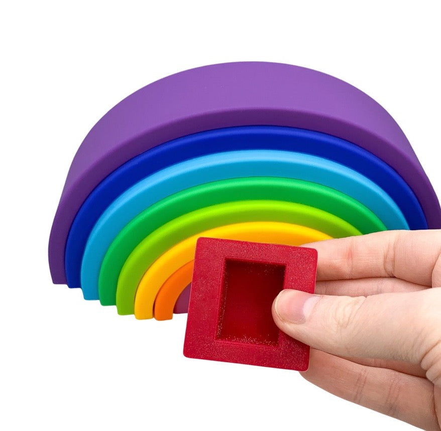 Montessori Silicone Stacking Rainbows | Baby Sensory & Bath Toy | BPA-Free Silicone
