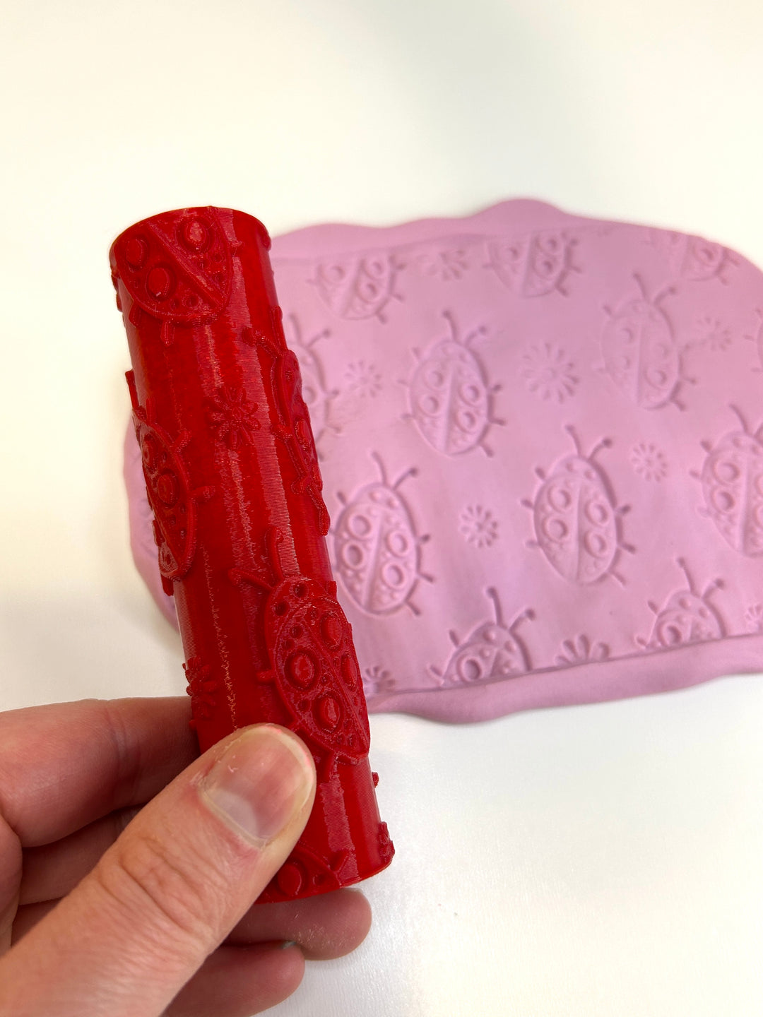 Red Ladybugs | 3D Printed Texture Roller | Playdough Tool | Eco-Friendly PLA