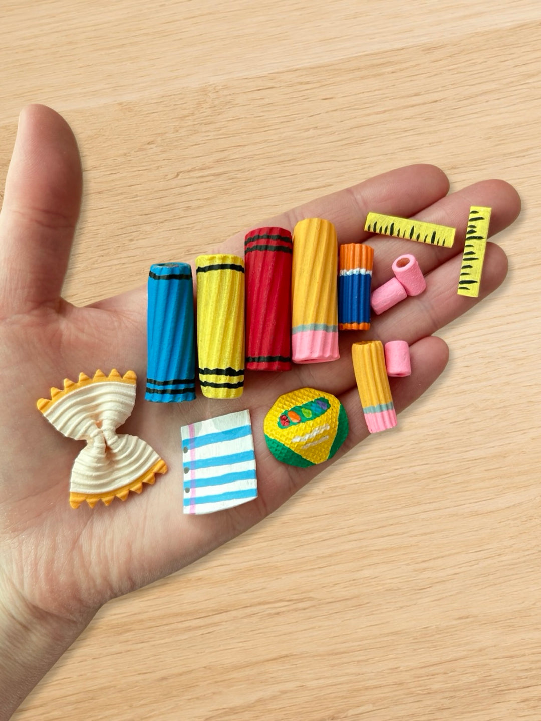 Little Learner’s Desk Sensory Filler Mix | Back to School Play Setup | Handpainted Pasta