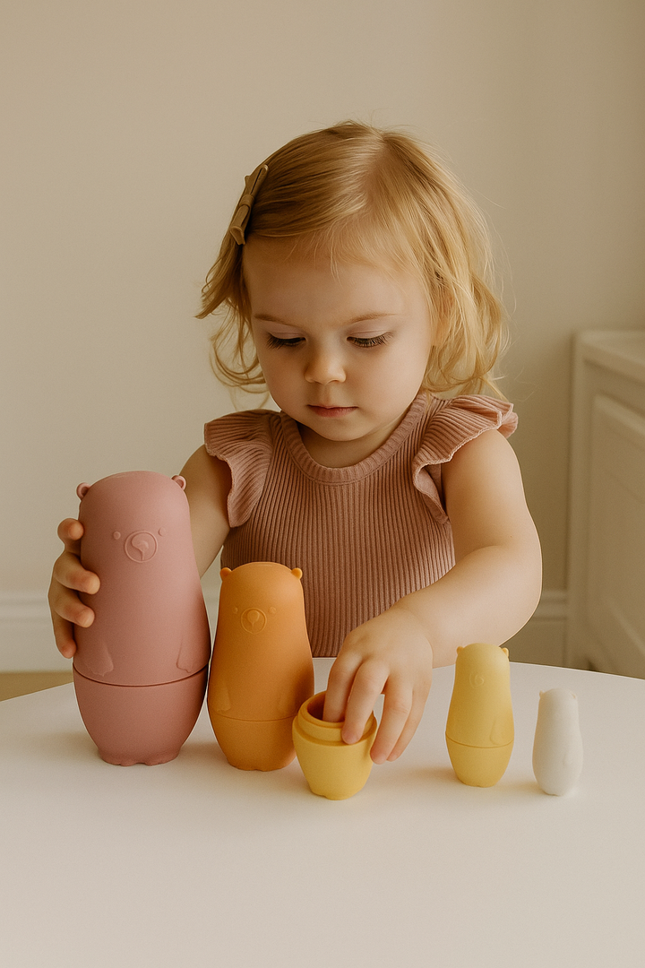 Montessori Silicone Nesting Dolls | Baby Sensory & Bath Toy | BPA-Free Silicone