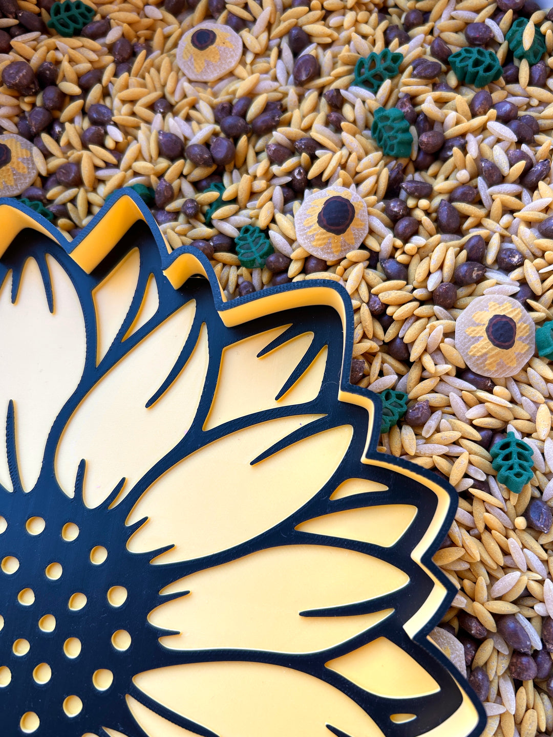 Sunflower Sensory Tray | Fall Sensory Bin | 3D Printed Trinket Tray