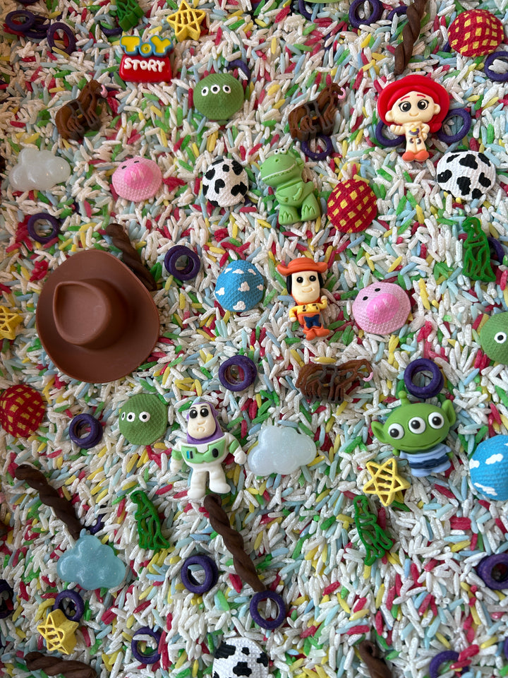 Cowboys &amp; Cosmos Sensory Filler Mix | Movie-Inspired Sensory Play | Handpainted Pasta