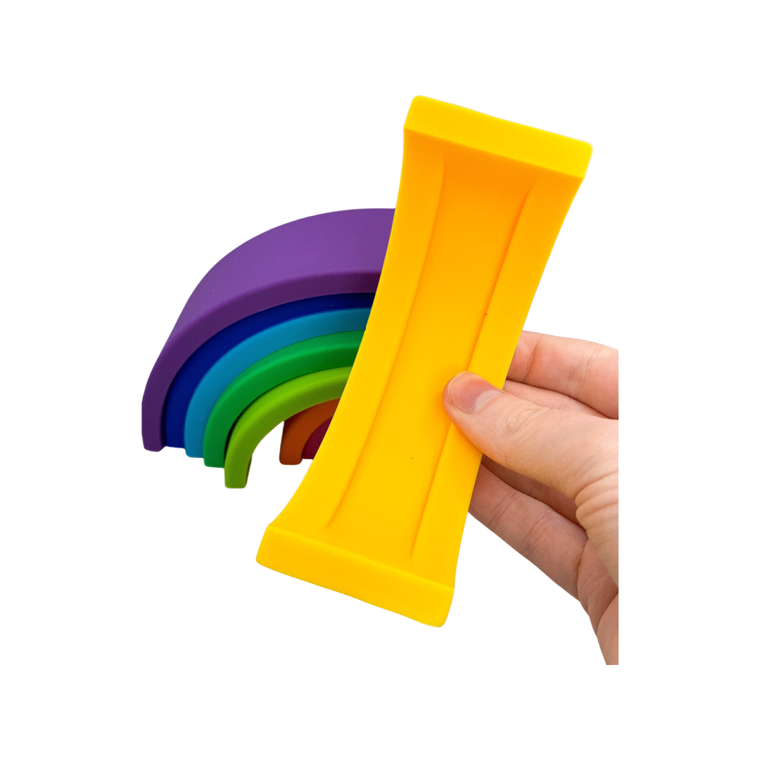 Montessori Silicone Stacking Rainbows | Baby Sensory & Bath Toy | BPA-Free Silicone