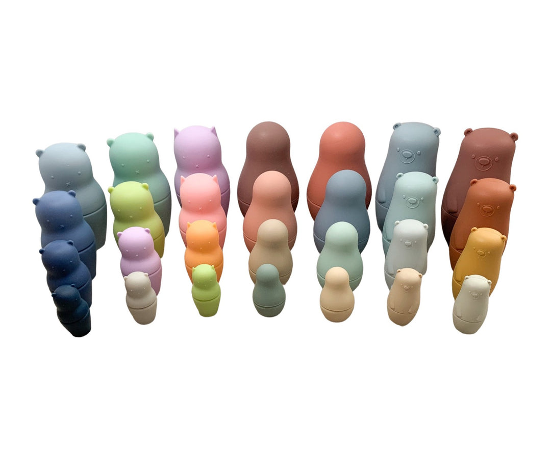 Montessori Silicone Nesting Dolls | Baby Sensory & Bath Toy | BPA-Free Silicone