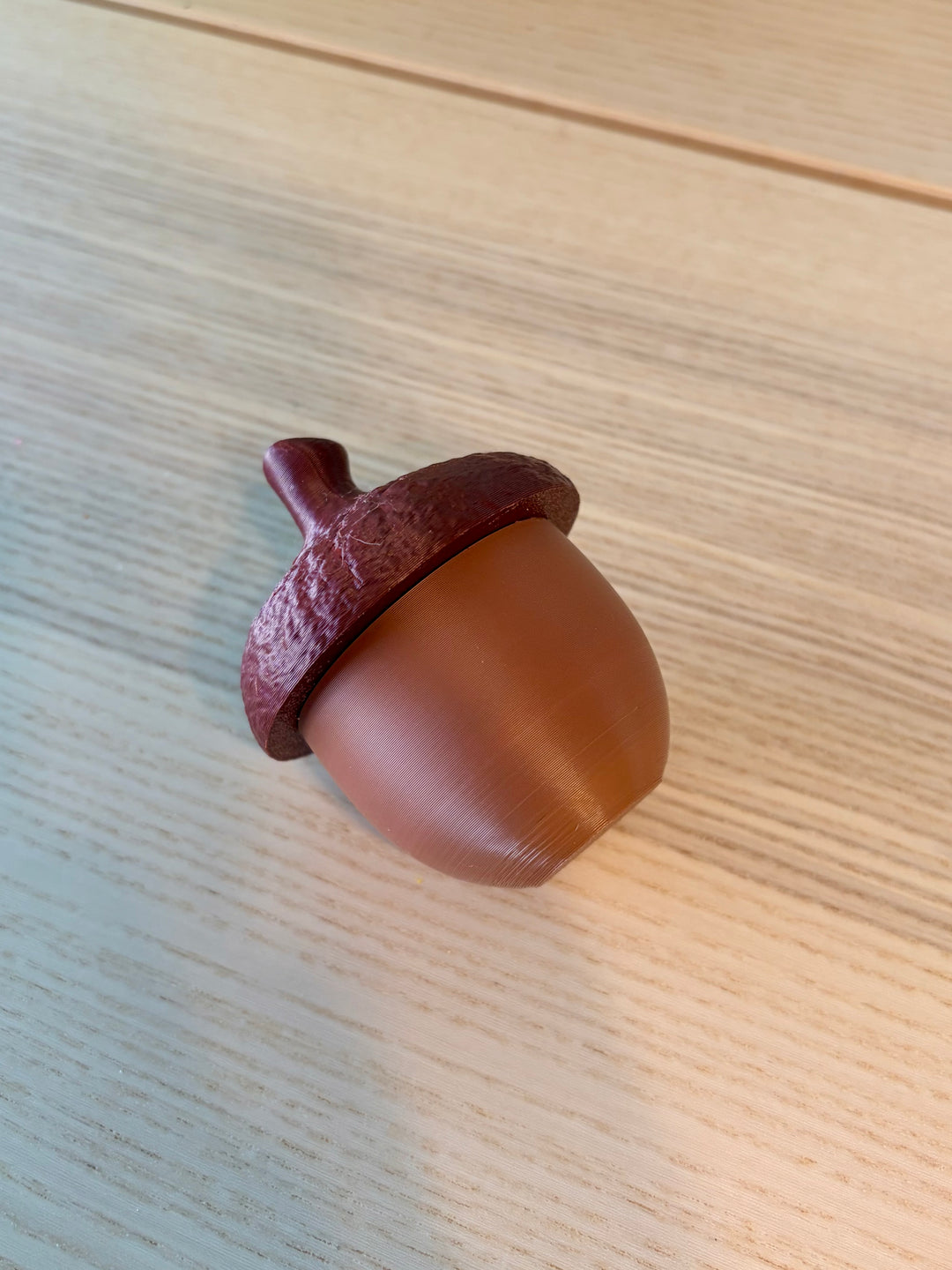 3D Printed Fillable Acorn | Small Trinket Container with Twist Lid