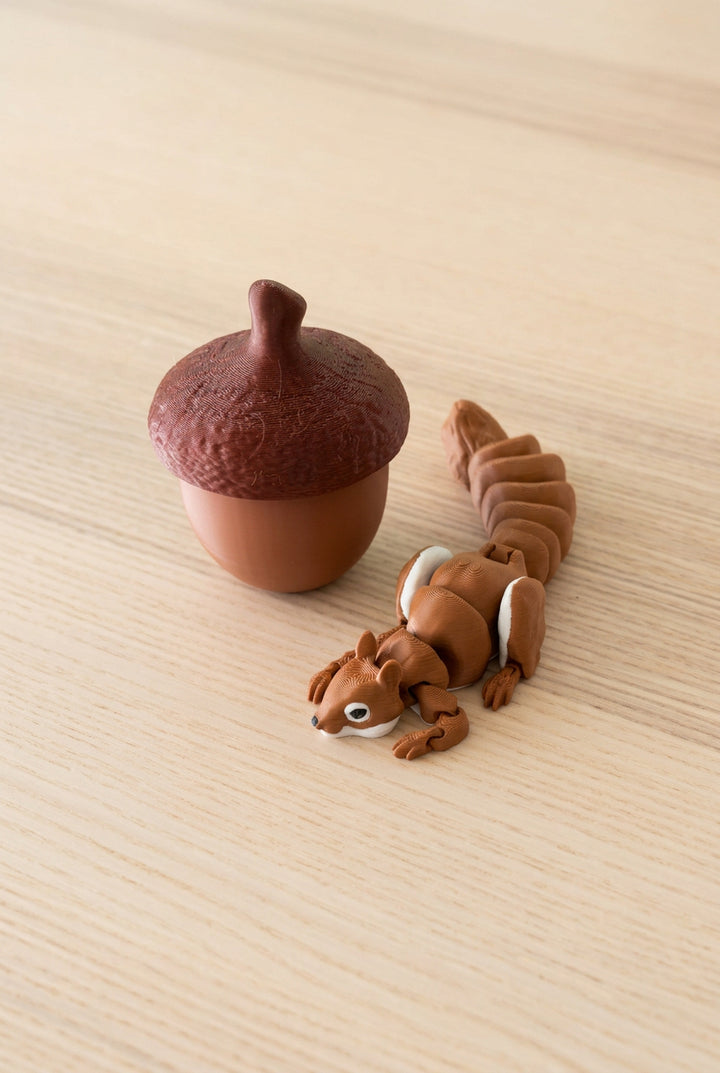 3D Printed Fillable Acorn | Small Trinket Container with Twist Lid