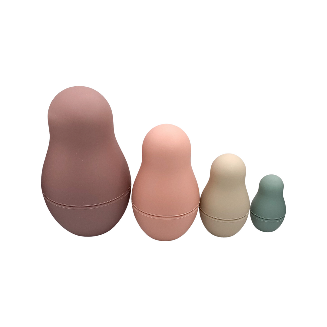 Montessori Silicone Nesting Dolls | Baby Sensory & Bath Toy | BPA-Free Silicone