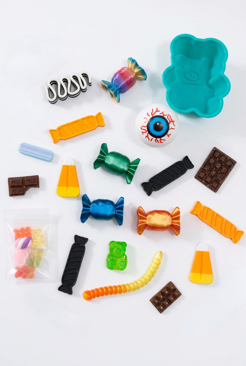 Assorted Pretend Candy Loose Parts Bundle | Halloween Sensory Play Accessories (20+ pcs.)
