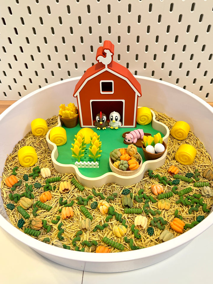 Pumpkin Patch Harvest Sensory Filler | Fall Sensory Bin Mix | Handpainted Pasta