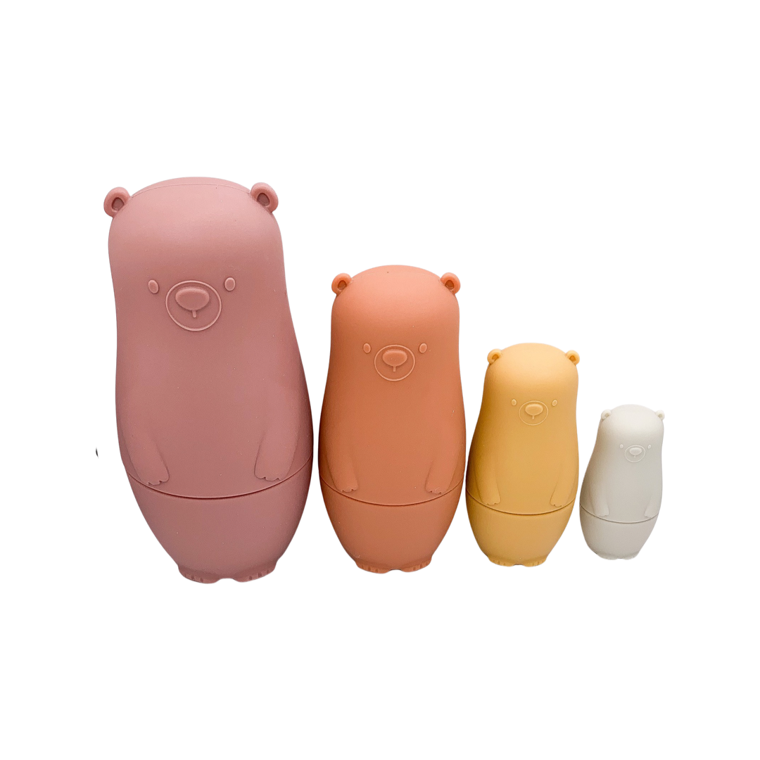 Montessori Silicone Nesting Dolls | Baby Sensory & Bath Toy | BPA-Free Silicone