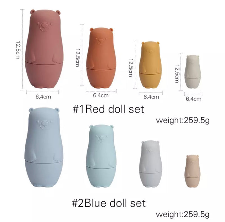 Montessori Silicone Nesting Dolls | Baby Sensory & Bath Toy | BPA-Free Silicone