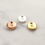 Add On Initial, Rose Gold Initial, Initial Disc Charm, Tiny Initial, Initial Disc Charms, Christmas Gift, Dainty Initial Jewelry, Custom