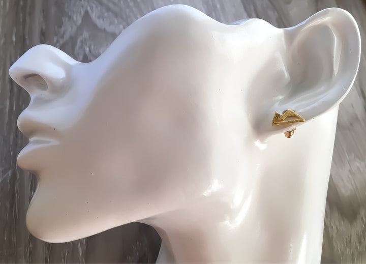 Mountain Peak Stud Earrings, Winter, Silver, Rose Gold