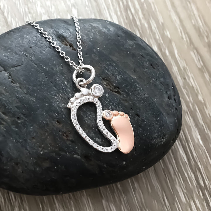 Collier empreinte de pied (fausse couche), Bijou de deuil périnatal, Cadeau de sympathie, Collier empreinte de pied (enfant mort-né), Cadeau souvenir, Deuil maternel