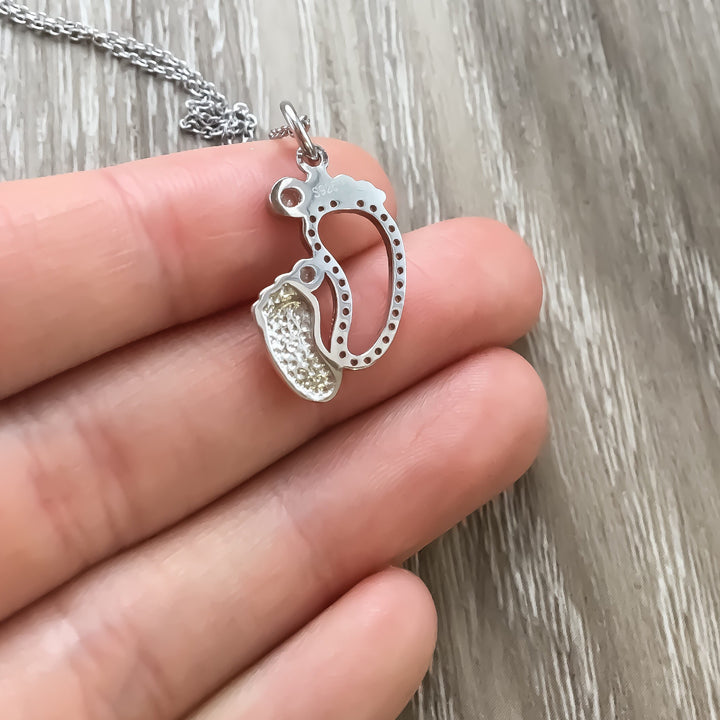 Collier empreinte de pied (fausse couche), Bijou de deuil périnatal, Cadeau de sympathie, Collier empreinte de pied (enfant mort-né), Cadeau souvenir, Deuil maternel
