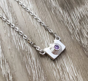 Tiny Camera Necklace with Card, Gift Box, Photographer, Thank You, Sterling Silver
