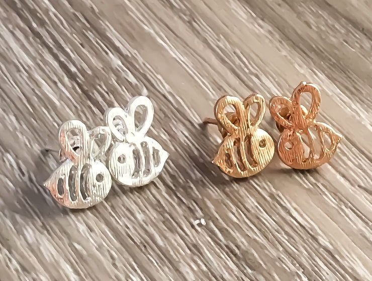 Dainty Bee Stud Earrings, Tiny Bumble Bee Earrings, Bee Jewelry, Minimalist Stud Earrings, Insect Jewelry, Boho Earrings, Birthday Gift