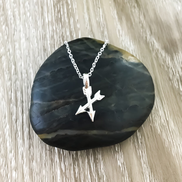 Soul Sisters Necklace, Arrow Necklace Set for 2, Crossing Arrows Pendant, Best Friend Gift, Arrow Jewelry, Sister Birthday Gift, Sorority