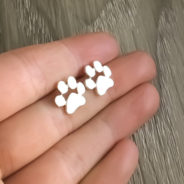 Boucles d'oreilles puces en forme de petites pattes, or rose, bijoux chat, boucles d'oreilles puces chien, cadeau pour amoureux des chats, cadeau de Noël, cadeau pour propriétaire de chien, cadeau pour propriétaire d'animal de compagnie