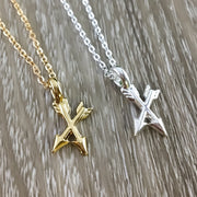 Unbiological Sister Gift, Tiny Crossing Arrows Necklace, Soul Sister Gift, Arrow Jewelry, Sister I Got to Choose Card, Sister Birthday Gift