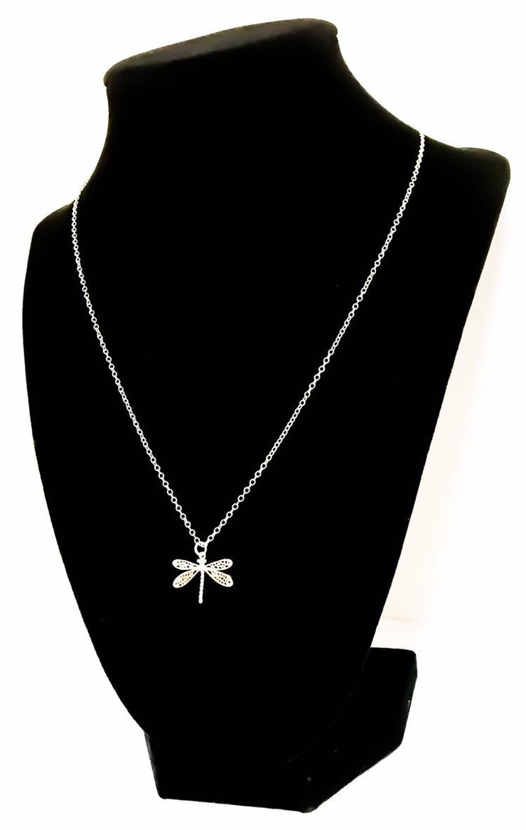 Dragonfly Necklace with Card, Motivational, Strength, Rose Gold, Silver