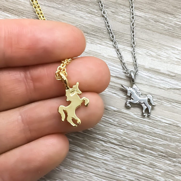 Tiny Unicorn Necklace, Unicorn Jewelry, Gift for Her, Unicorn Lover Gift, Little Girl Birthday Gift, Unicorn Pendant, Gift for Best Friend