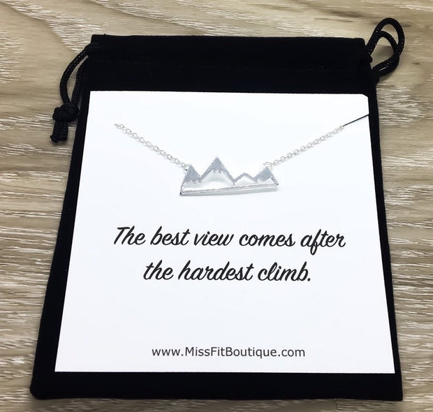 Mountain Necklace, Gift for Daughter, Minimalist Pendant, Canadian Winter Jewelry, Inspirational Gifts, Wanderlust Jewelry, Snowboarder Gift