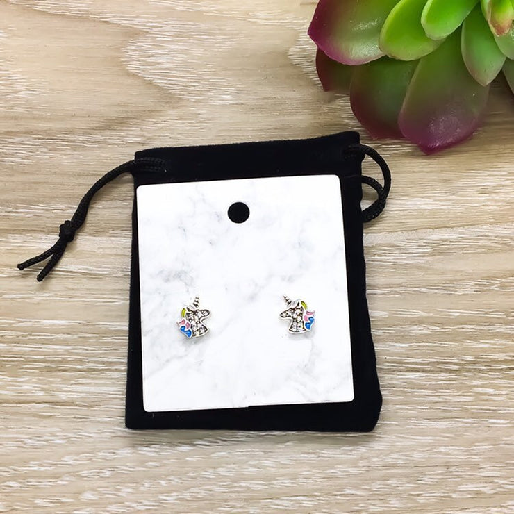 Tiny Unicorn Stud Earrings, Whimsical Earrings, Sterling Silver Jewelry, Magical Jewelry, Cute Earrings, Gift for Little Girl, Fantasy Gift