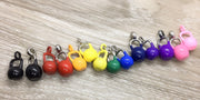 Rainbow Kettlebell Charms, Blue Yellow Green Purple Black Pink Fitness Jewelry, Personal Trainer Gift, Fitness Coach, Gym Jewelry, Crossfit