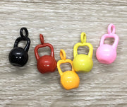 Rainbow Kettlebell Charms, Blue Yellow Green Purple Black Pink Fitness Jewelry, Personal Trainer Gift, Fitness Coach, Gym Jewelry, Crossfit