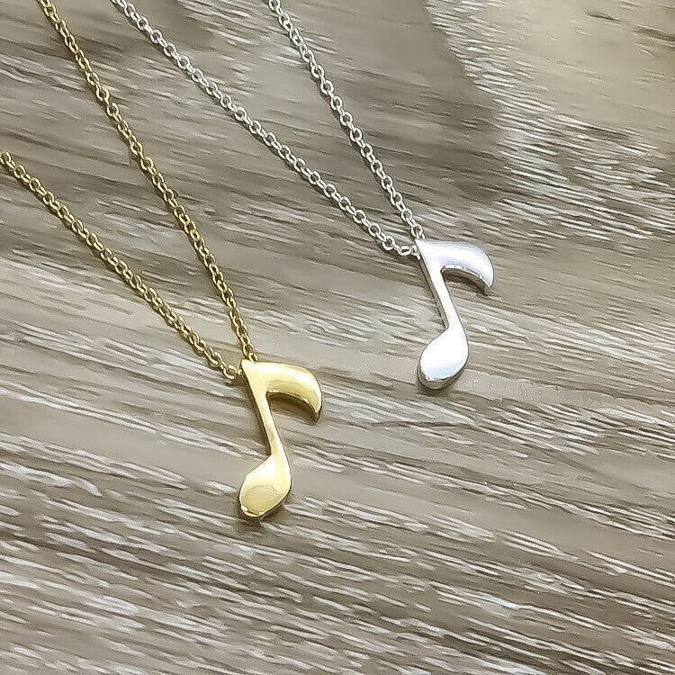 Collier avec note de musique, carte pour professeur de musique, bijou musical, cadeau pour musicien, collier pour chanteur, cadeau pour compositeur, bijou pour chanteuse