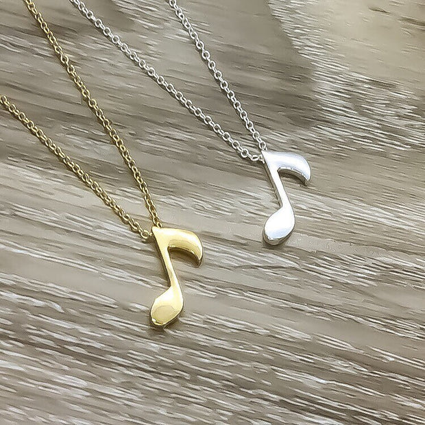 Single Music Note Necklace, Music Teacher Card, Music Jewelry, Musical Gift, Musician Gift, Vocalist Necklace, Composer Gift, Singer Jewelry