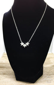 Best Friends Are Like Stars, 3 Stars Necklace with Card, Gold, Silver