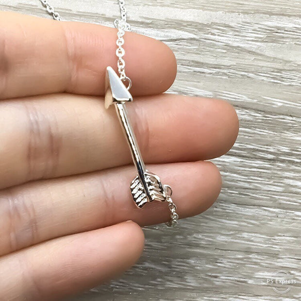 Tiny Arrow Necklace, Inspirational Quote, Affirmation Gift, Tiny Arrow Pendant, Gift for Daughter, Motivational Gift, Gift from Mother