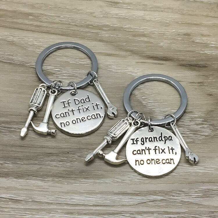 Porte-clés Papa, Cadeau Fête des Pères, Si Papa ne peut pas le réparer, Cadeau pour Papa, Porte-clés Grand-père, Cadeau du Fils, Cadeau pour Lui