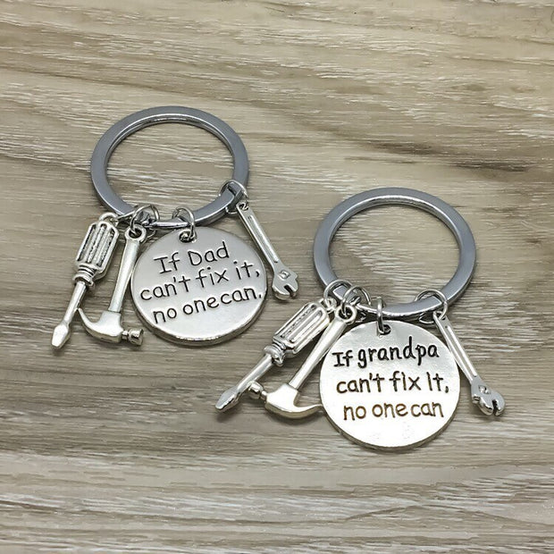 Father Keychain, Dad Keychain, Fathers Day Gift, If Dad Can't Fix It, Gift for Dad, Grandpa Keychain, Gift from Son, Gift for Him