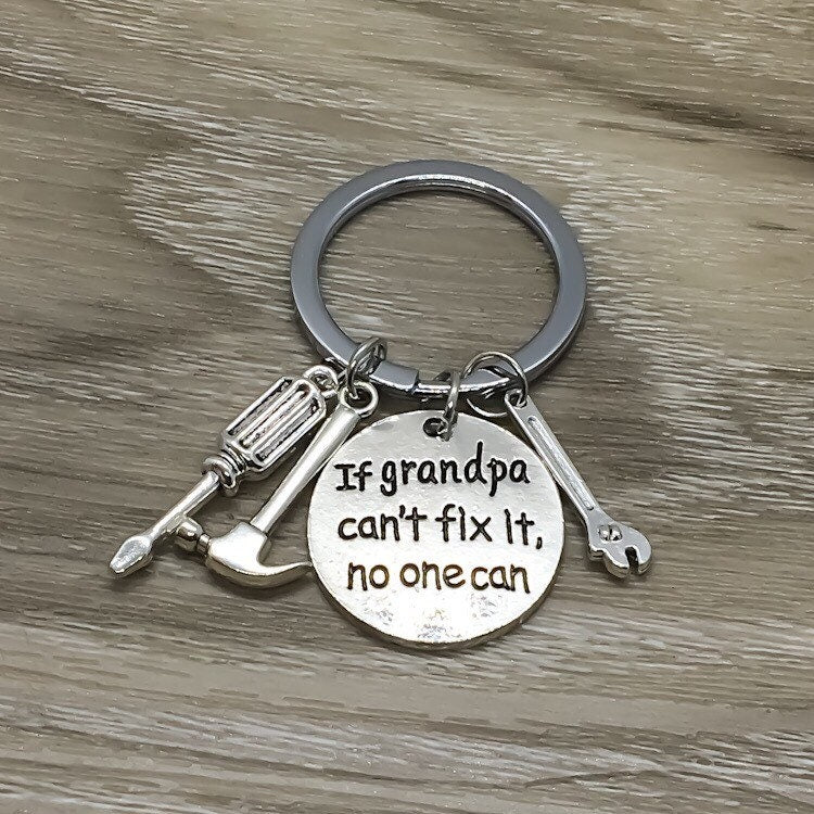Porte-clés Papa, Cadeau Fête des Pères, Si Papa ne peut pas le réparer, Cadeau pour Papa, Porte-clés Grand-père, Cadeau du Fils, Cadeau pour Lui