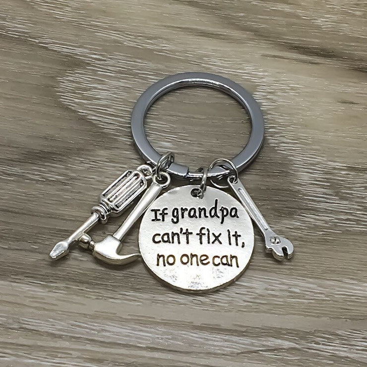 Father Keychain, Dad Keychain, Fathers Day Gift, If Dad Can't Fix It, Gift for Dad, Grandpa Keychain, Gift from Son, Gift for Him