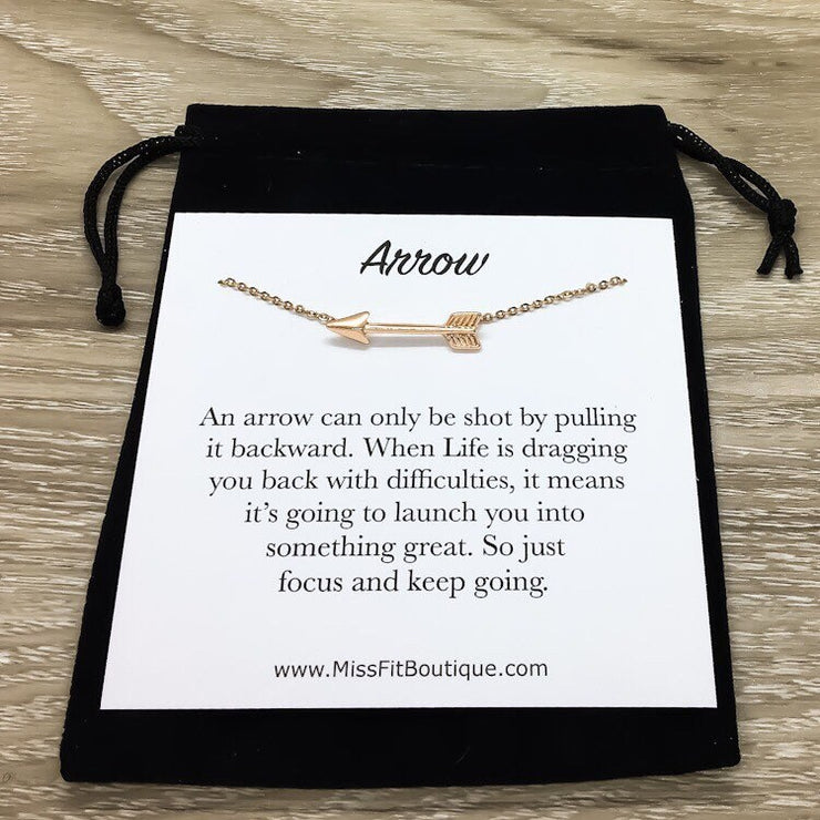 Tiny Arrow Necklace, Inspirational Quote, Affirmation Gift, Tiny Arrow Pendant, Gift for Daughter, Motivational Gift, Gift from Mother