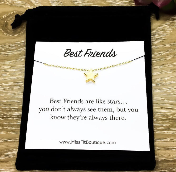 Best Friends Are Like Stars, Celestial Necklace, Tiny Star Pendant, Constellation Jewelry, Graduation Gift for Bestfriend