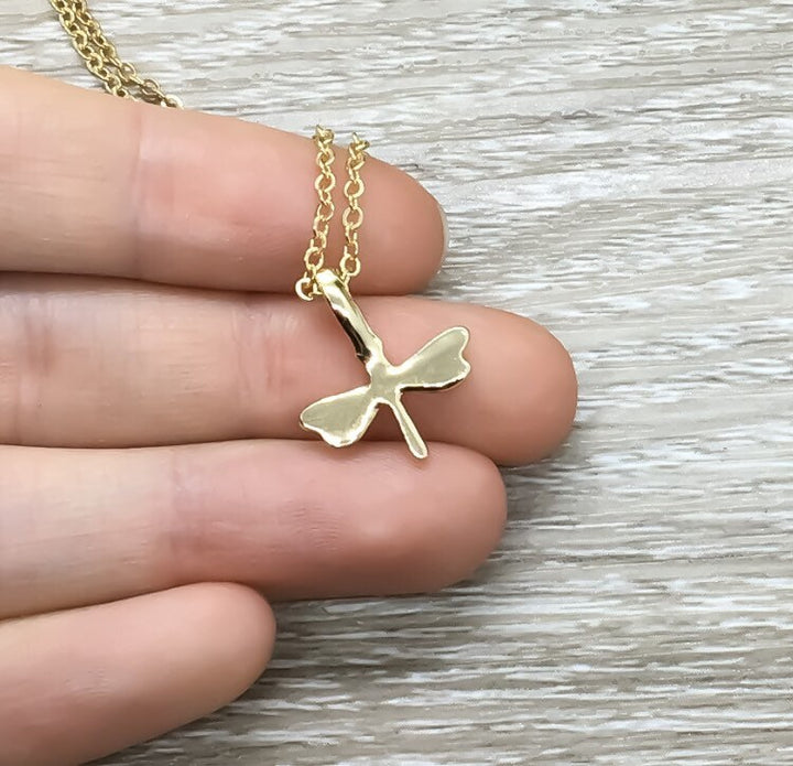 Collier Libellule Mini, Cadeau d'encouragement, Cadeau pour fille, Collier symbolique, Bijou avec carte message, Bijou de force, Cadeau étudiant