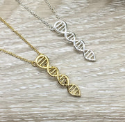 Blended Family Keepsake, Symbolic DNA Necklace, Love Makes Us Family, Molecular Necklace, Sentimental Gift for Stepmom, Mother-in-Law