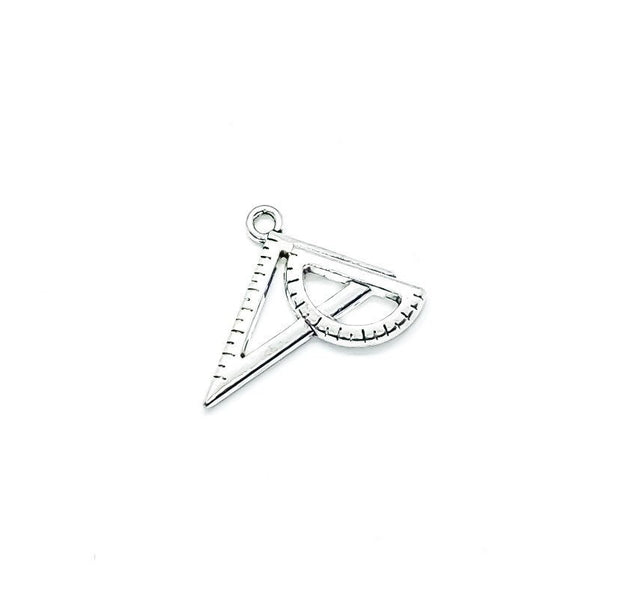 1 Protractor Charm, Architecture, Individual Charms, School Charm, Teacher Charm, High School Charm, Math Charm, Geometry Charm, Mathematics