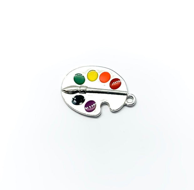 1 Paint Palette Charm, Individual Charms, School Charms, Teacher Charm, Artist Charms, Craft Charm, Painter Gift, Artist Palette Charm