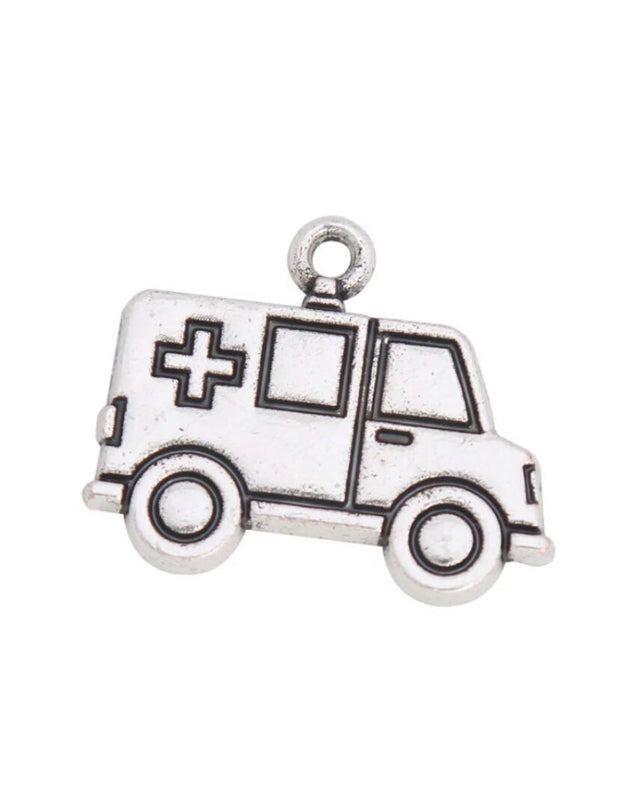 1 Ambulance Charm, Individual Charms, Medical Charms, Paramedic Charm, Hospital Charms, EMT Charms, First Responder Gift, DIY Jewelry