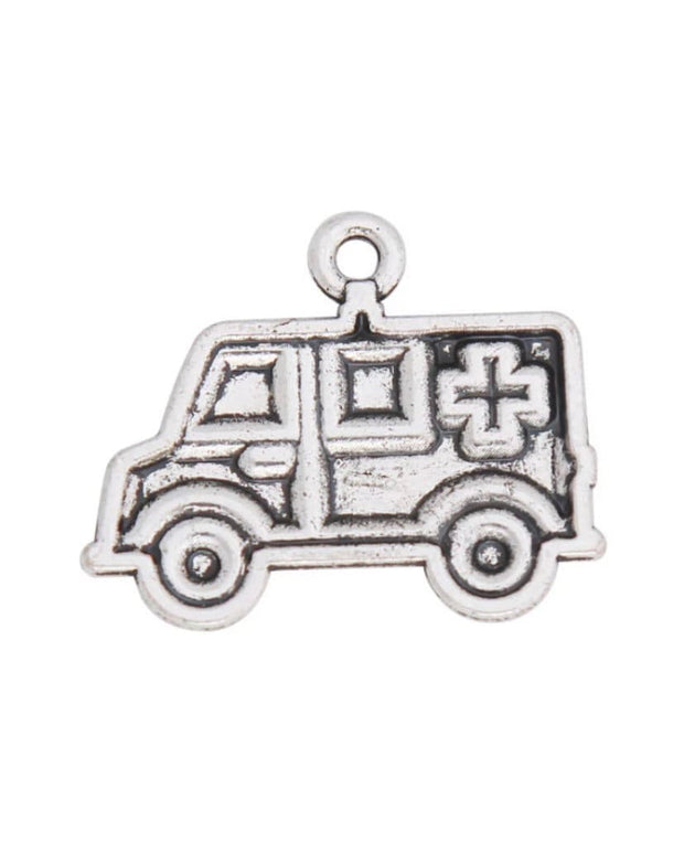 1 Ambulance Charm, Individual Charms, Medical Charms, Paramedic Charm, Hospital Charms, EMT Charms, First Responder Gift, DIY Jewelry