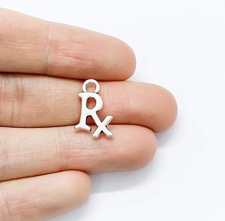 1 Tiny RX Charm, Individual Charms, Medical Charms, Prescription Charm, Doctor Charms, Pharmacy Charms, Gift for Pharmacist, MD Charms