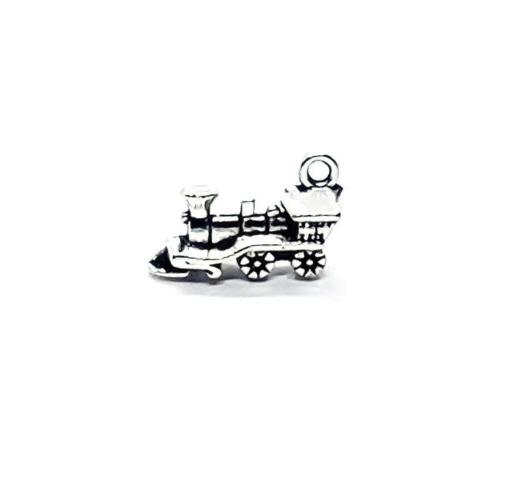 1 Tiny Train Charm Silver, Individual Charms, Baby Charms, Toy Charms, Transportation Charms, Locomotive Charm, DIY Craft, Christmas Train